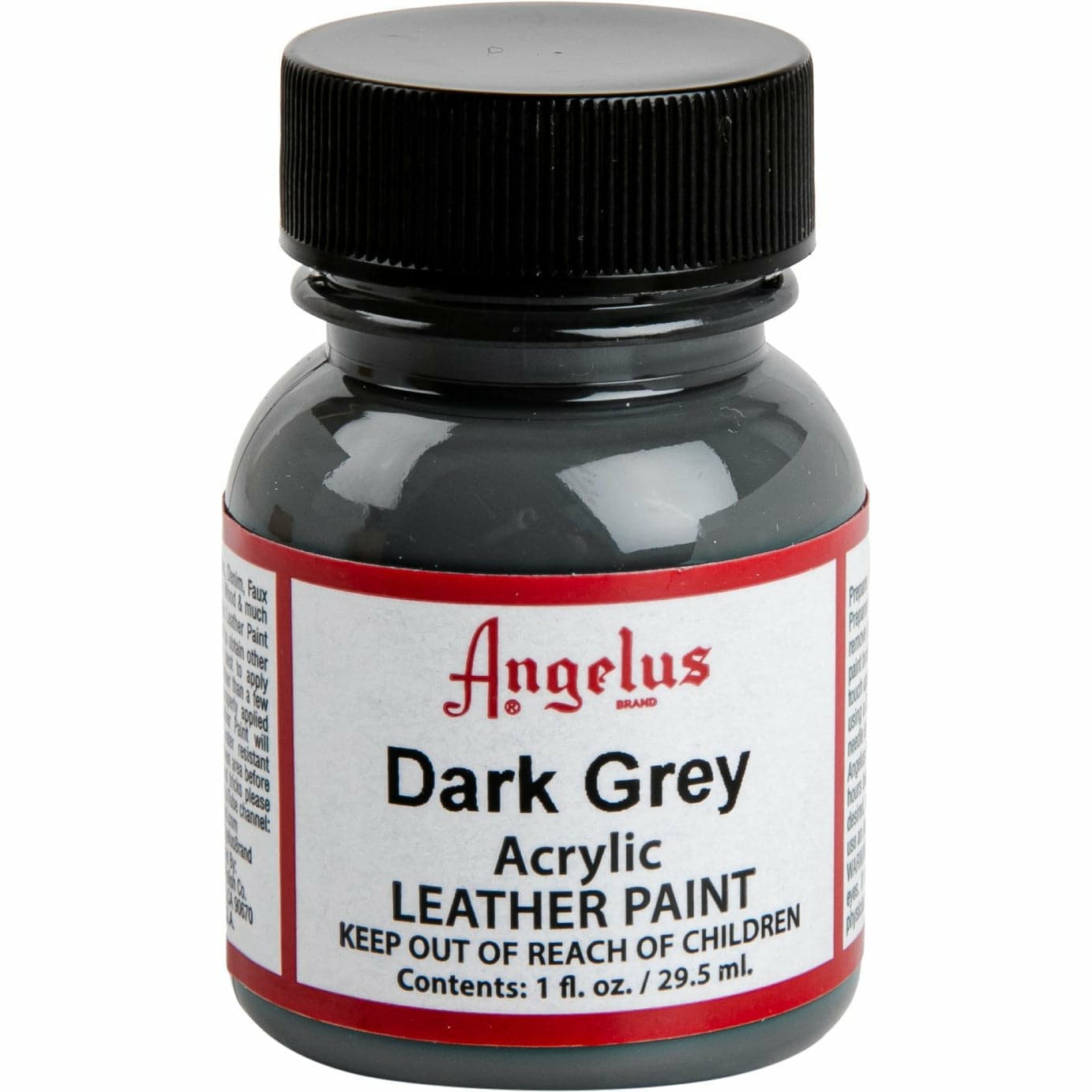 Black Angelus Acrylic Paint Dark Grey #080 29Ml Use On Leather, Vinyl Or Fabric Leather Paints