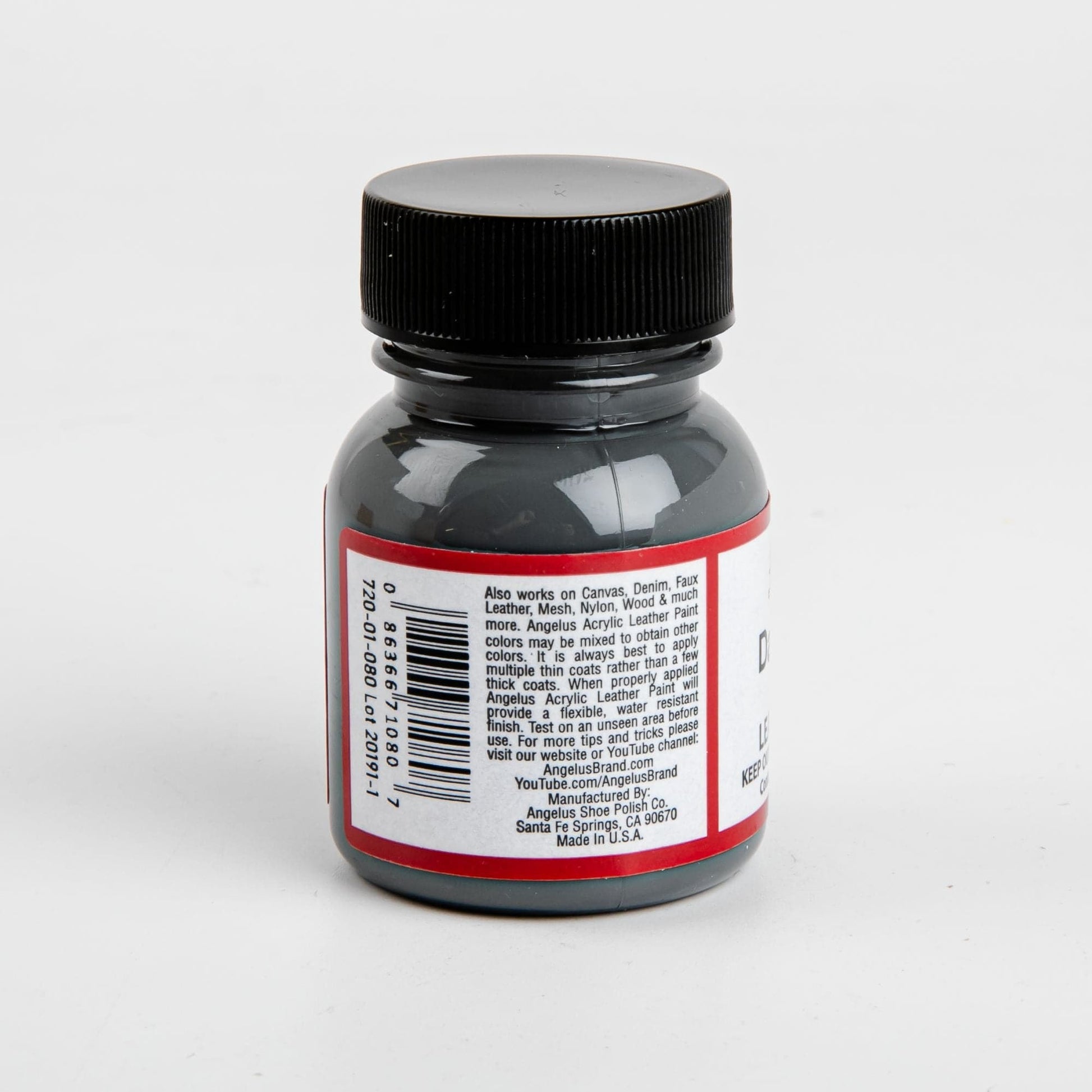 Dark Slate Gray Angelus Acrylic Paint Dark Grey #080 29Ml Use On Leather, Vinyl Or Fabric Leather Paints