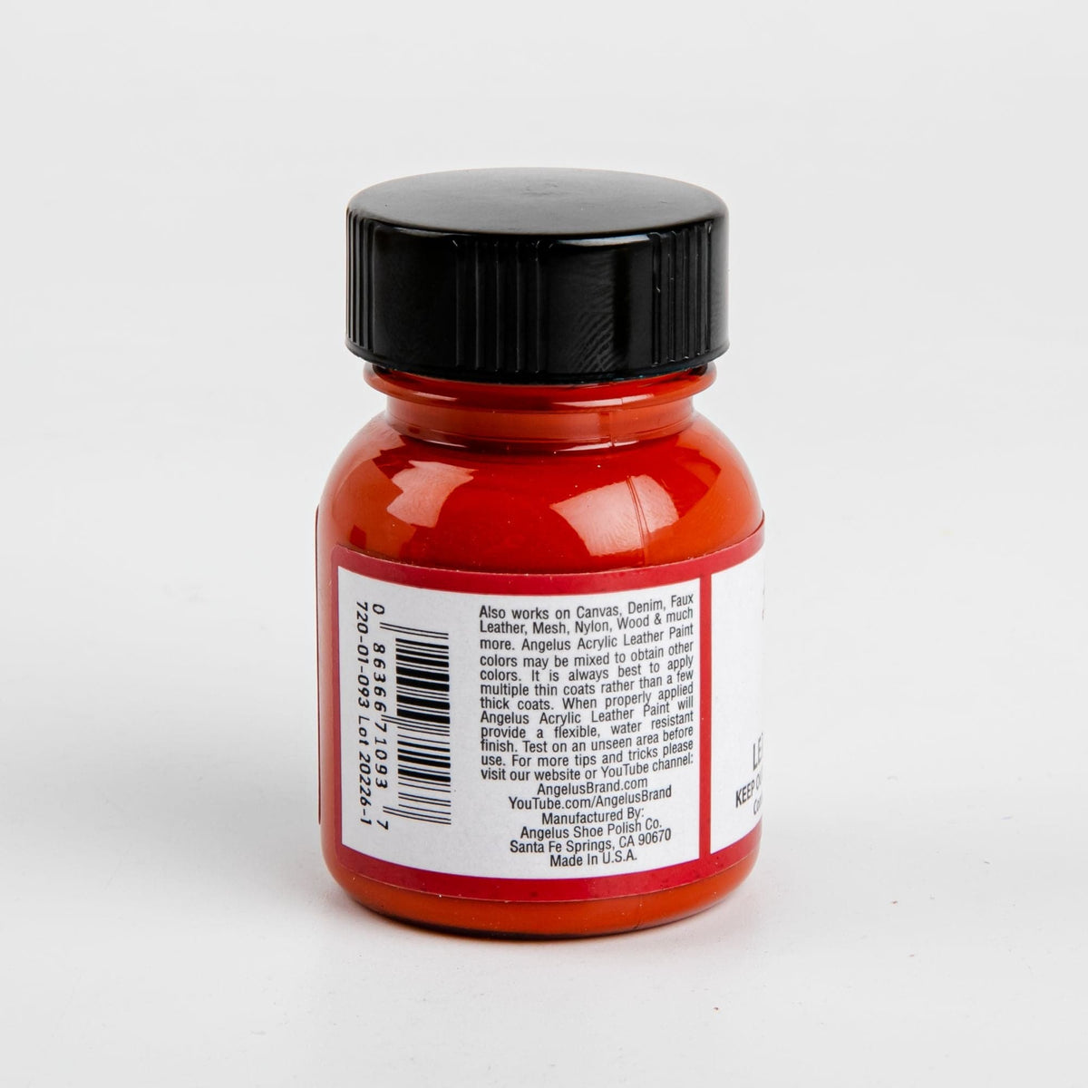 Dark Red Angelus Acrylic Paint Brick #093 29Ml Use On Leather, Vinyl Or Fabric Leather Paints