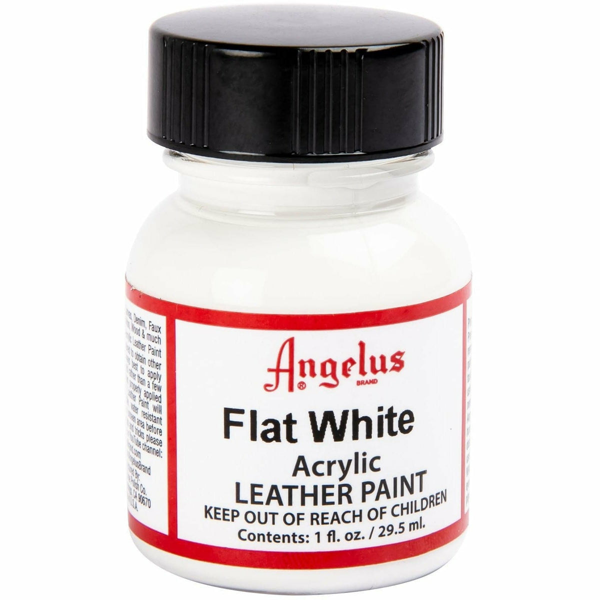 Firebrick Angelus Acrylic Paint Flat White #105 29Ml Use On Leather, Vinyl Or Fabric Leather Paints