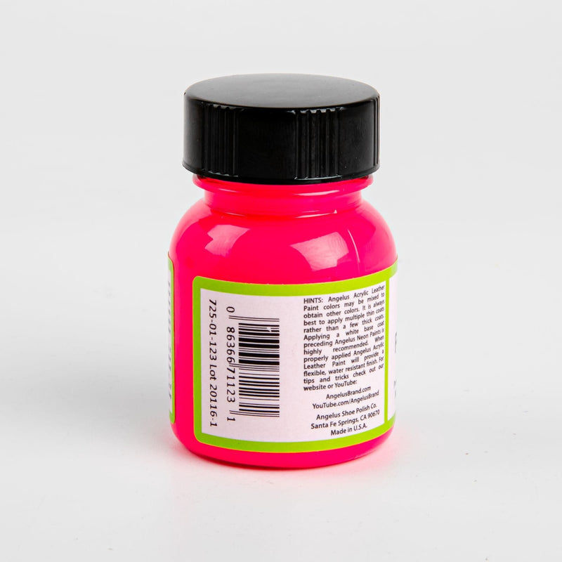 Deep Pink Angelus Neon Acrylic Paint Parisian Pink 29Ml Use On Leather, Vinyl Or Fabric Leather and Vinyl Paint