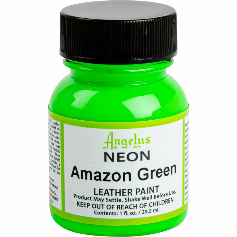 Green Angelus Neon Acrylic Paint Amazon Green 29Ml Use On Leather, Vinyl Or Fabric Leather and Vinyl Paint