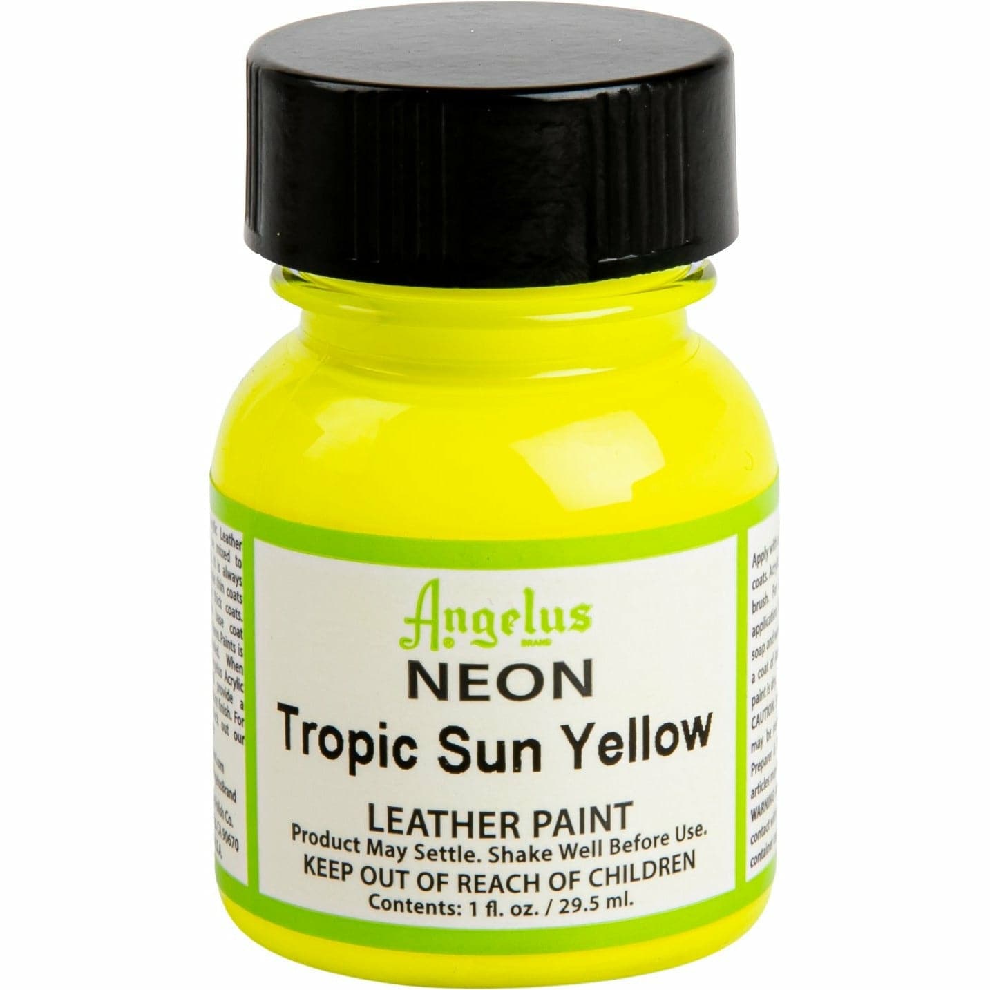 Yellow Angelus Neon Acrylic Paint Tropic Sun Yellow 29Ml Use On Leather, Vinyl Or Fabric Leather Paints