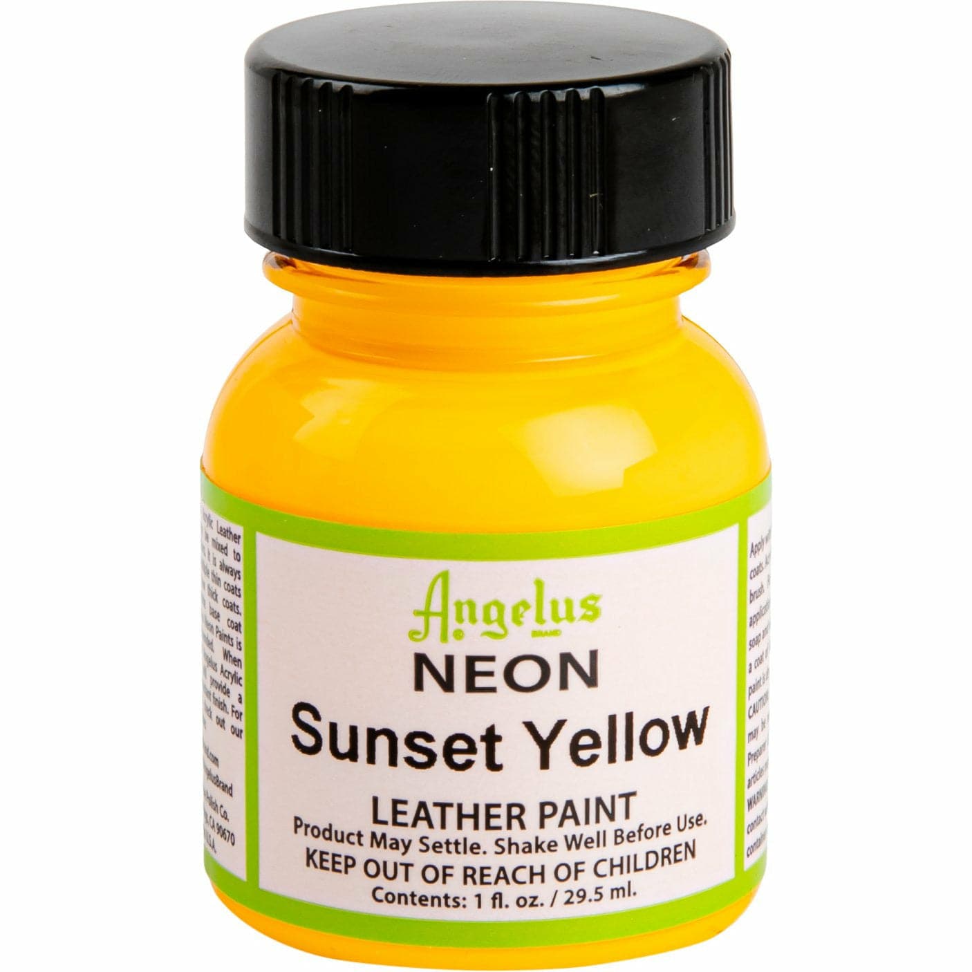 Gold Angelus Neon Acrylic Paint Sunset Yellow 29Ml Use On Leather, Vinyl Or Fabric Leather Paints