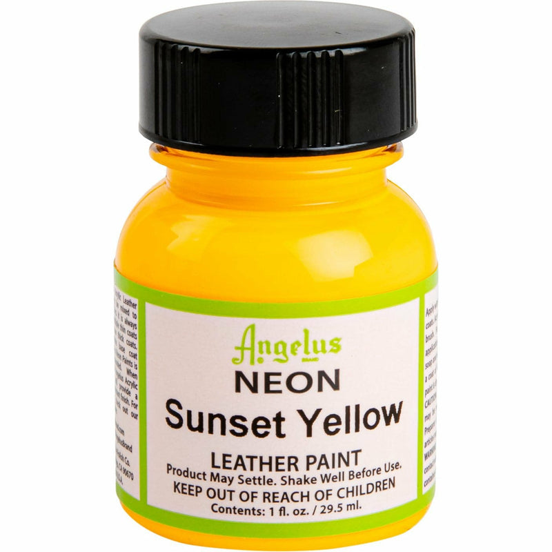 Gold Angelus Neon Acrylic Paint Sunset Yellow 29Ml Use On Leather, Vinyl Or Fabric Leather and Vinyl Paint