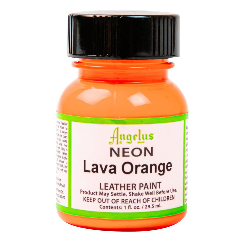 Sandy Brown Angelus Neon Acrylic Paint Lava Orange 29Ml Use On Leather, Vinyl Or Fabric Leather and Vinyl Paint