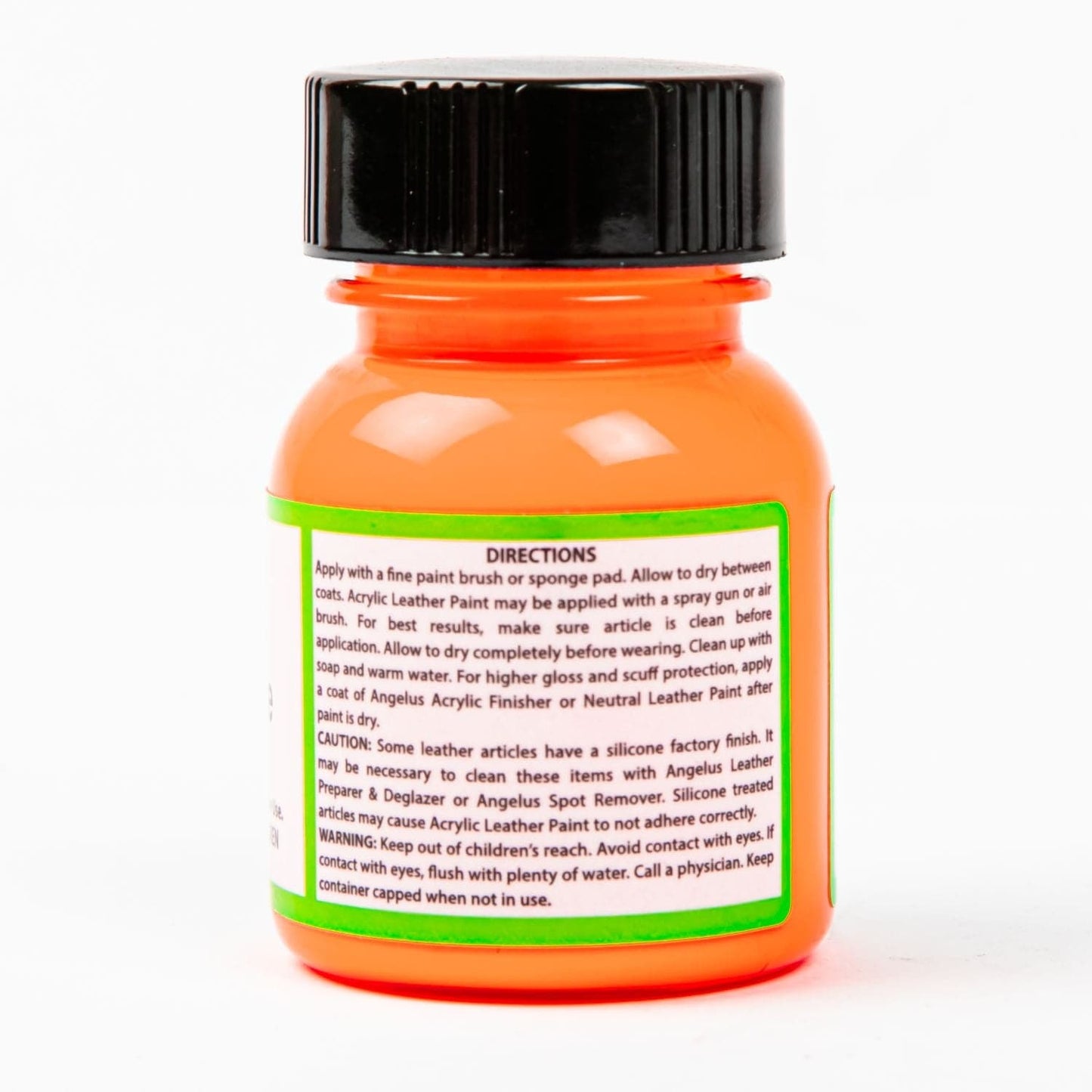 Coral Angelus Neon Acrylic Paint Lava Orange 29Ml Use On Leather, Vinyl Or Fabric Leather Paints