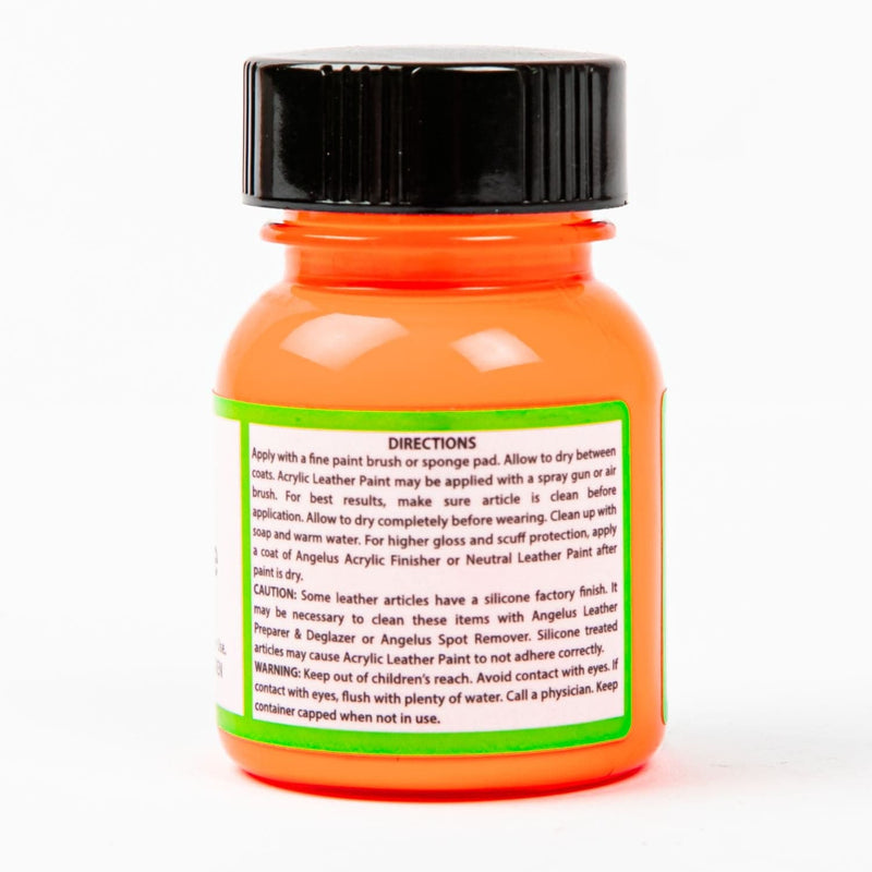 Coral Angelus Neon Acrylic Paint Lava Orange 29Ml Use On Leather, Vinyl Or Fabric Leather and Vinyl Paint