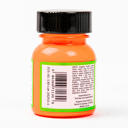 Sandy Brown Angelus Neon Acrylic Paint Lava Orange 29Ml Use On Leather, Vinyl Or Fabric Leather Paints