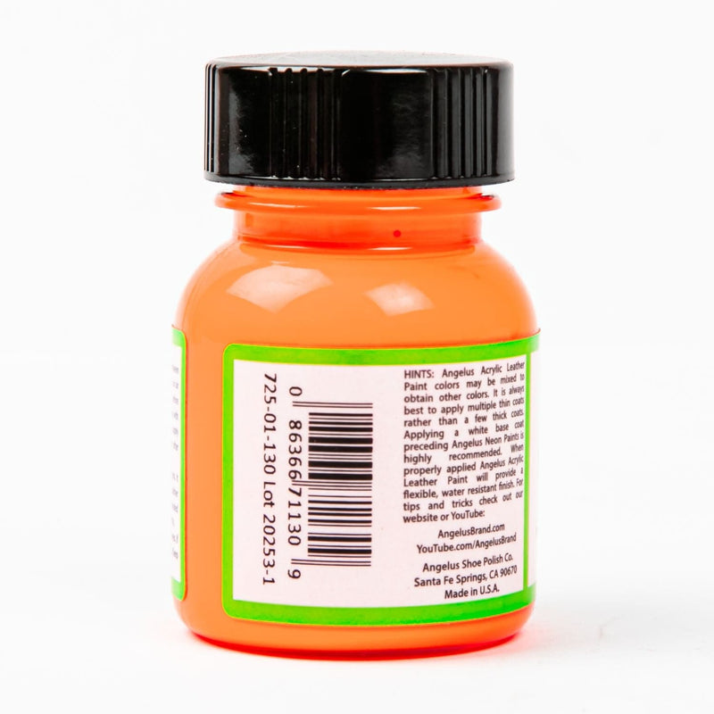 Sandy Brown Angelus Neon Acrylic Paint Lava Orange 29Ml Use On Leather, Vinyl Or Fabric Leather and Vinyl Paint