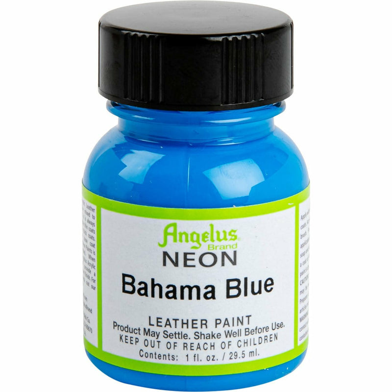 Dodger Blue Angelus Neon Acrylic Paint Bahama Blue 29Ml Use On Leather, Vinyl Or Fabric Leather and Vinyl Paint