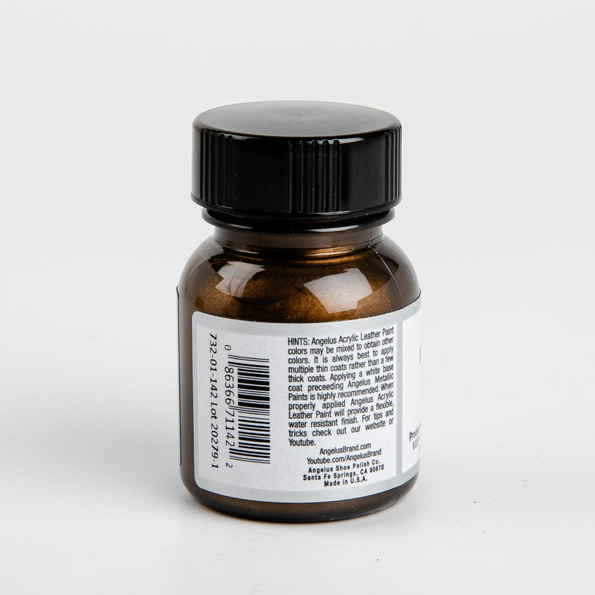 Black Angelus Acrylic Paint Bronze #142 29Ml Use On Leather, Vinyl Or Fabric Leather Paints