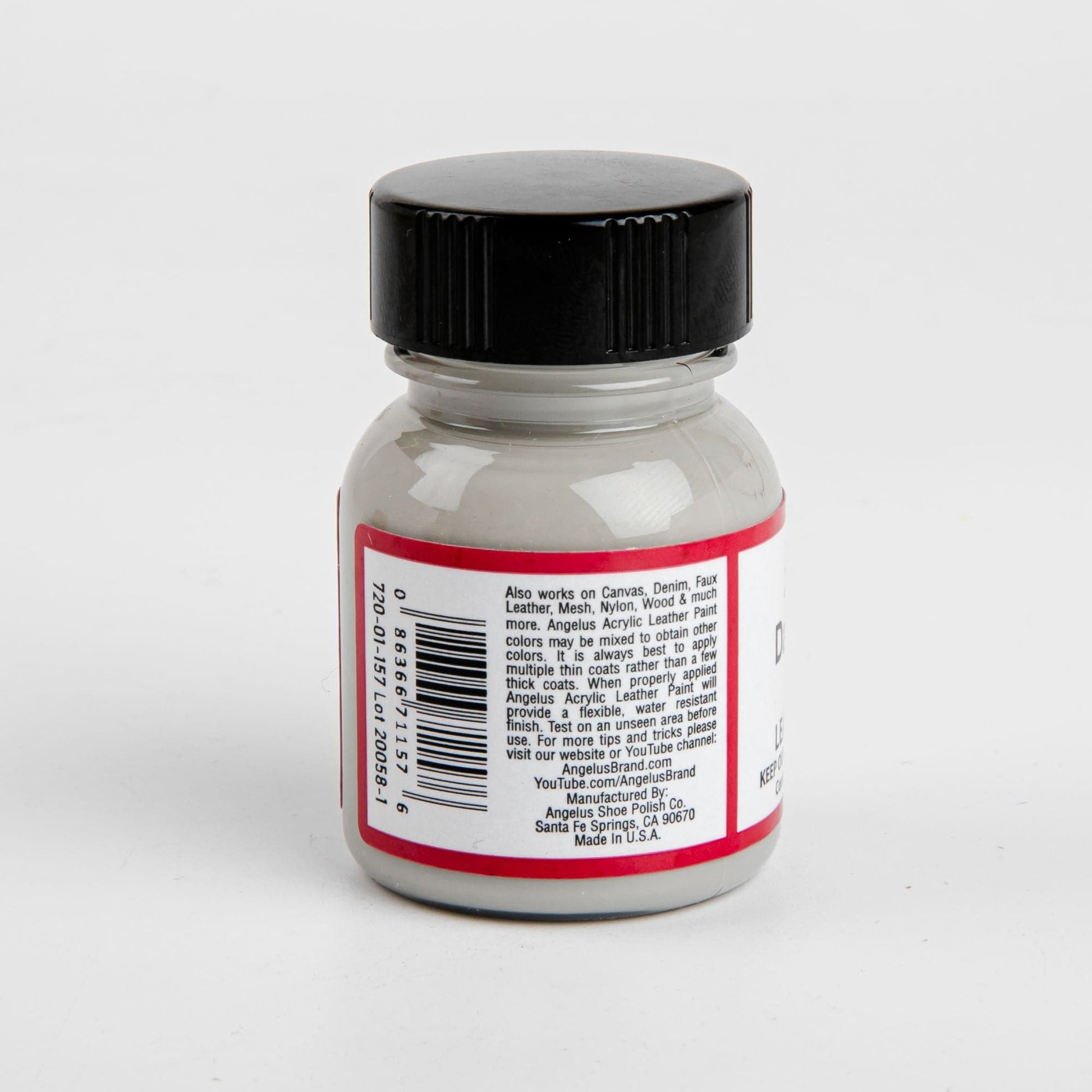 Gray Angelus Acrylic Paint Dark Bone #157 29Ml Use On Leather, Vinyl Or Fabric Leather Paints