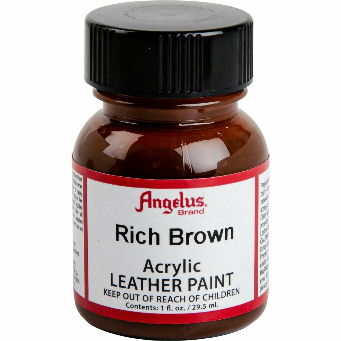 Dark Red Angelus Acrylic Paint Rich Brown #181 29Ml Use On Leather, Vinyl Or Fabric Leather Paints