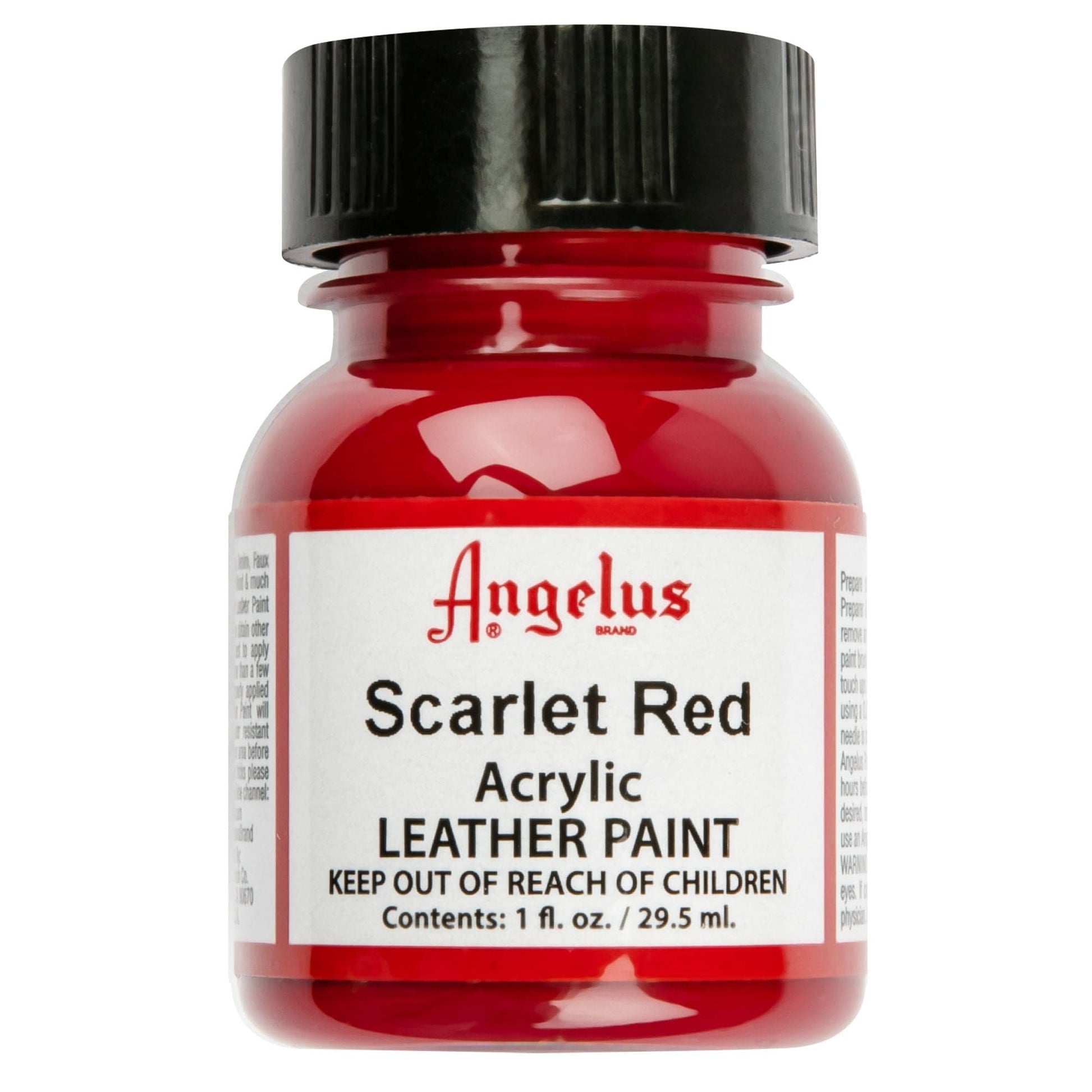 Firebrick Angelus Acrylic Paint Scarlet #190 29Ml Use On Leather, Vinyl Or Fabric Leather Paints