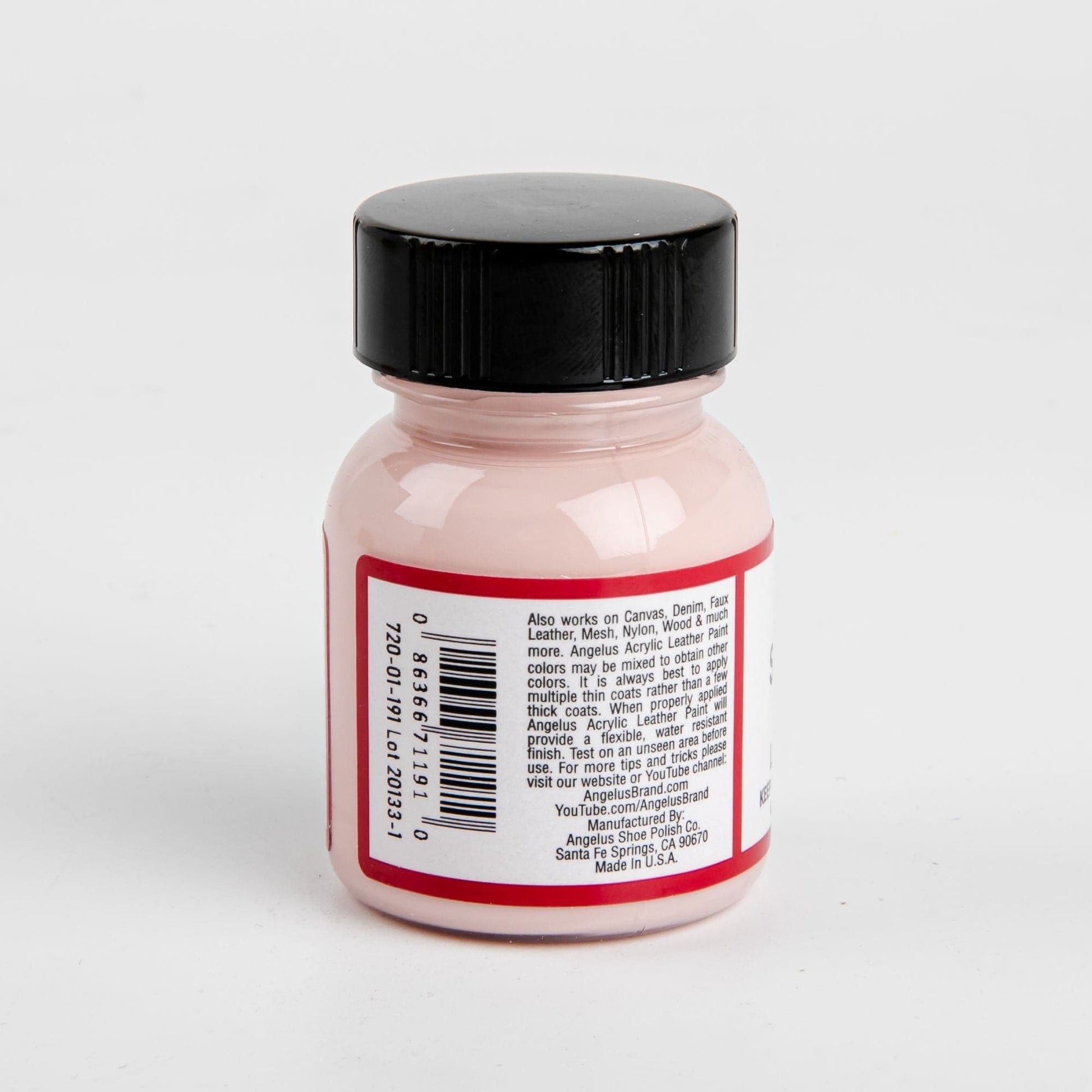 Gray Angelus Acrylic Paint Shell Pink #191 29Ml Use On Leather, Vinyl Or Fabric Leather Paints