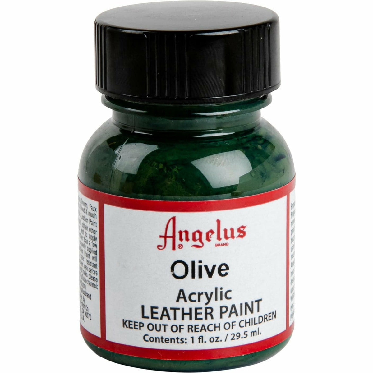 Black Angelus Acrylic Paint Olive #272 29Ml Use On Leather, Vinyl Or Fabric Leather Paints