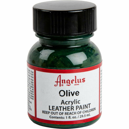 Black Angelus Acrylic Paint Olive #272 29Ml Use On Leather, Vinyl Or Fabric Leather Paints