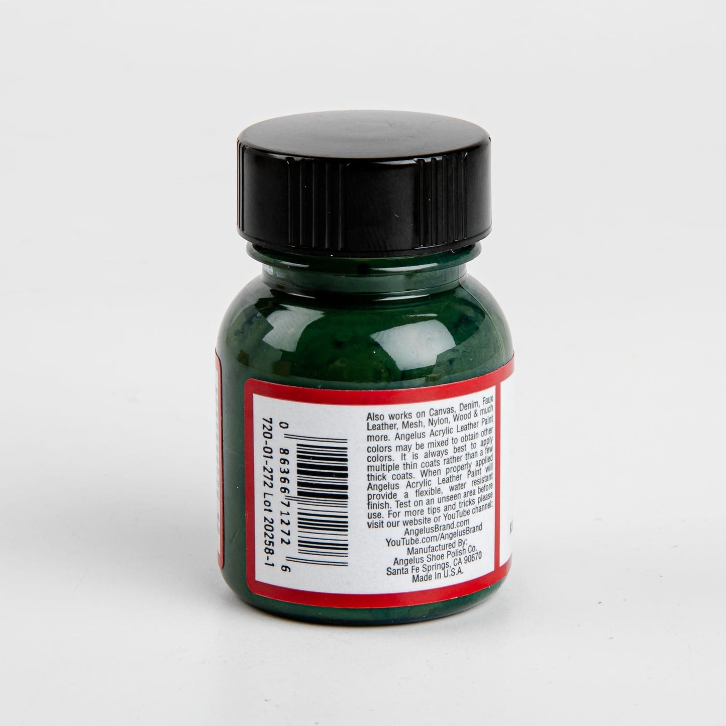 Black Angelus Acrylic Paint Olive #272 29Ml Use On Leather, Vinyl Or Fabric Leather Paints