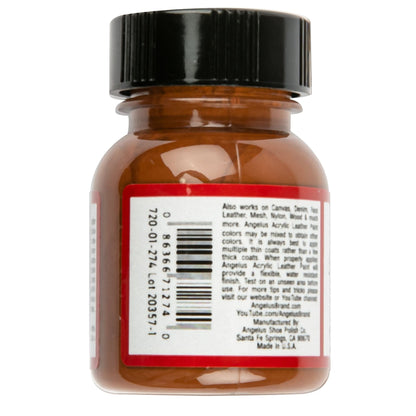 Saddle Brown Angelus Acrylic Paint Luggage Brown #274 29Ml Use On Leather, Vinyl Or Fabric Leather Paints