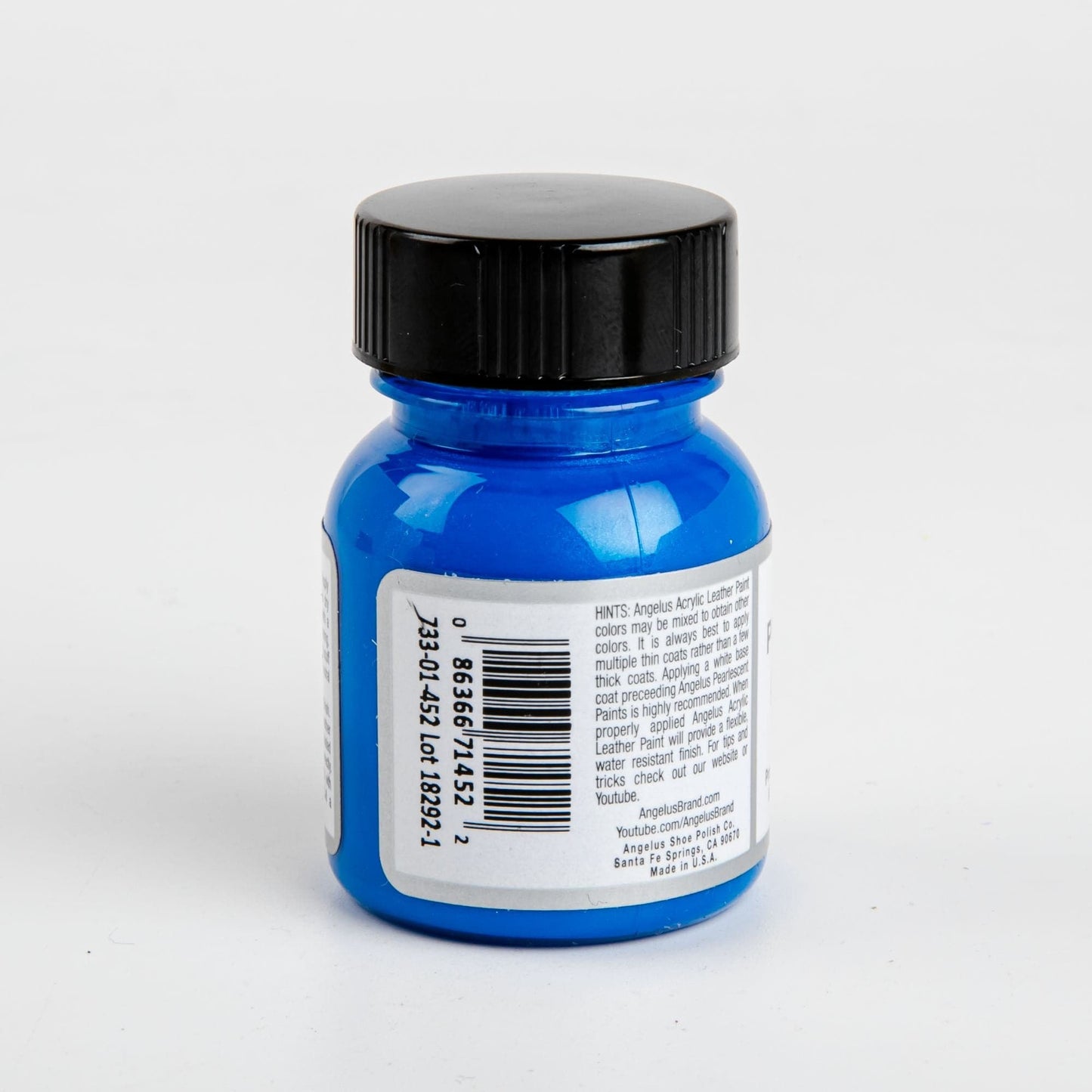 Medium Blue Angelus Pearlescent Acrylic Paint Pacific Blue #452 29Ml Use On Leather, Vinyl Or Fabric Leather Paints
