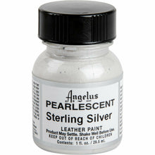 Black Angelus Pearlescent Acrylic Paint Sterling Silver #454 29Ml For Leather, Vinyl, Fabric Leather Paints
