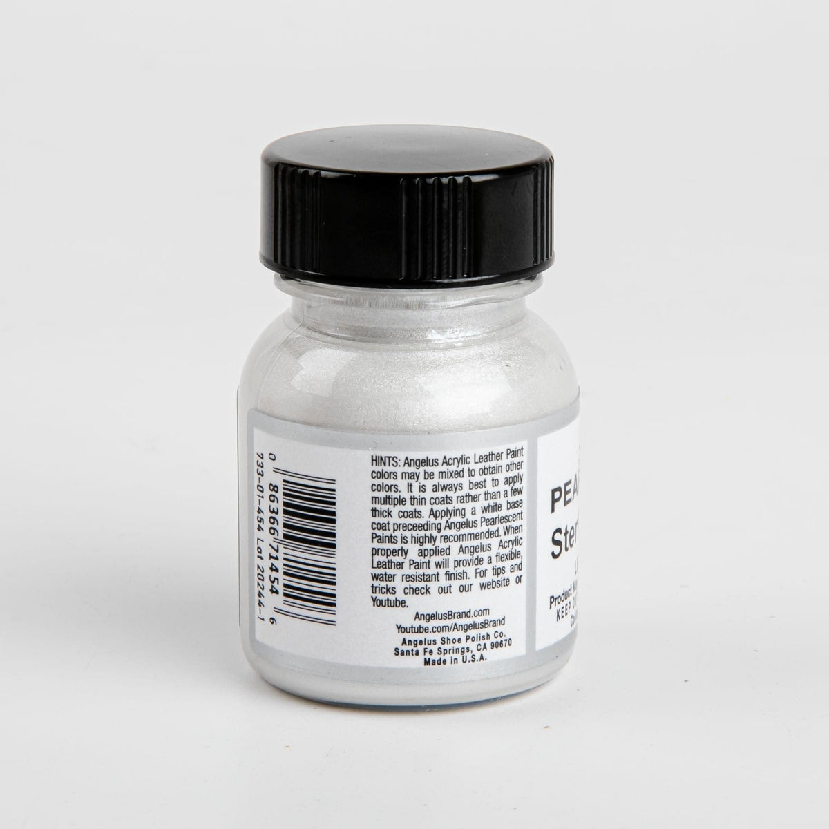 Gray Angelus Pearlescent Acrylic Paint Sterling Silver #454 29Ml For Leather, Vinyl, Fabric Leather Paints