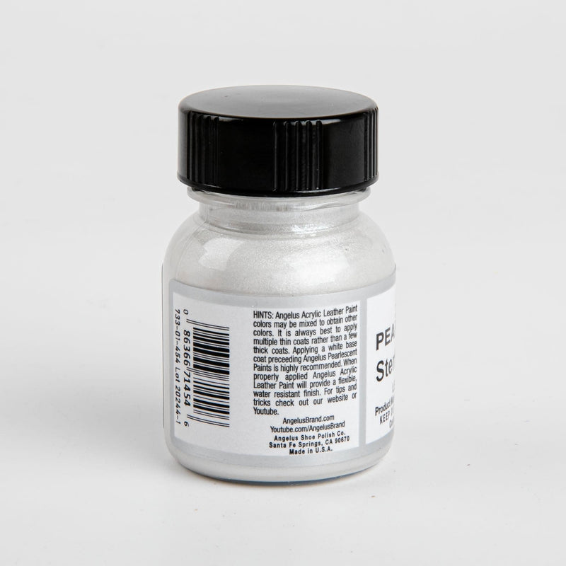 Angelus Pearlescent Acrylic Paint Sterling Silver #454 29Ml For Leathe