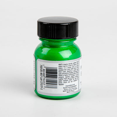 Forest Green Angelus Pearlescent Acrylic Paint Emerald Green #457 29Ml Use On Leather, Vinyl Or Fabric Leather Paints