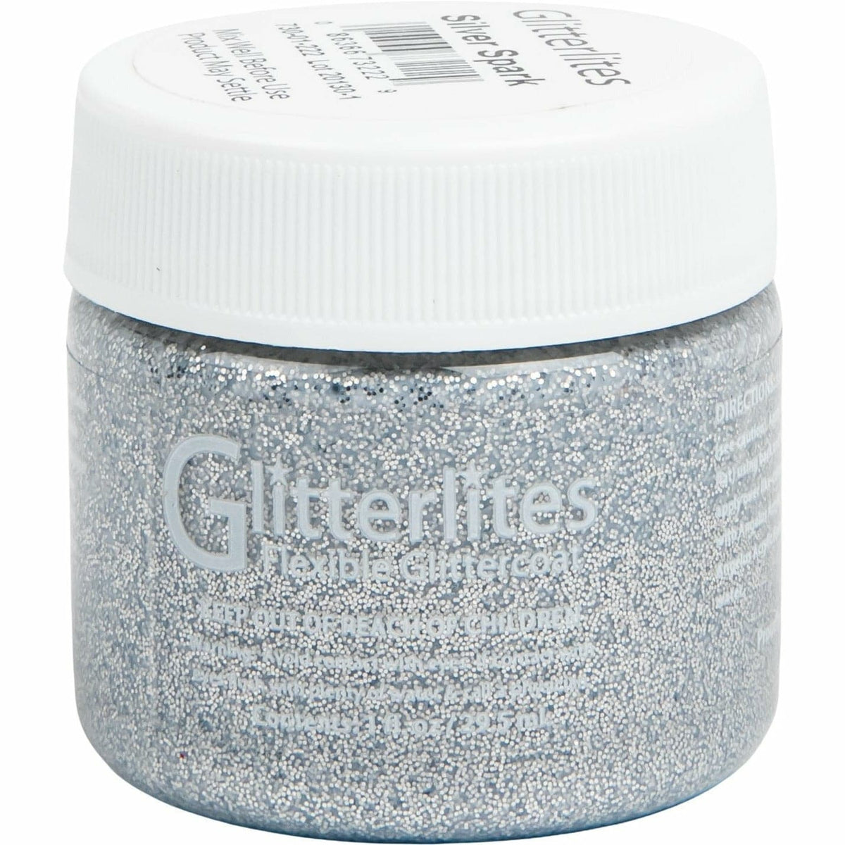 Gray Angelus Glitterlite Acrylic Paint Silver Spark #222 Paint 29Ml Leather Paints