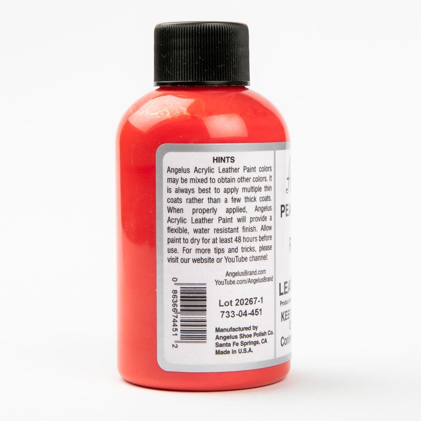 White Smoke Angelus Pearlescent Acrylic Paint Riot Red #451 118ml Use On Leather, Vinyl Or Fabric Leather Paints