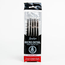 Black Angelus Micro Detail Paint Brush Set 5 Piece Leather Paint Brushes