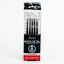 Black Angelus Micro Detail Paint Brush Set 5 Piece Leather Paint Brushes