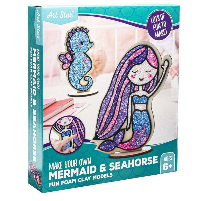 Beige Art Star Foam Clay Mermaid and Seahorse Kids Craft Kits