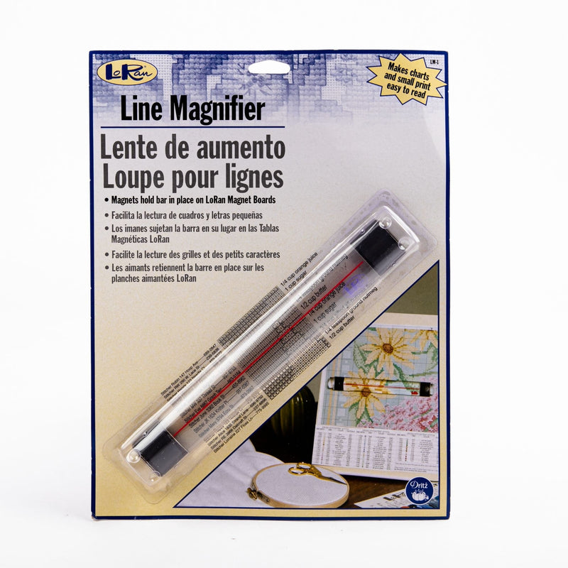 Gray LoRan Magnetic Line Magnifier .875"X6.5" Quilting and Sewing Tools and Accessories