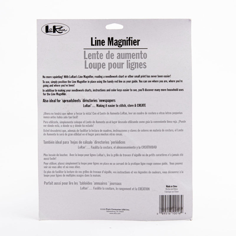 Light Gray LoRan Magnetic Line Magnifier .875"X6.5" Quilting and Sewing Tools and Accessories