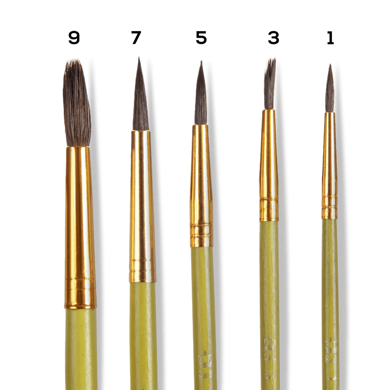 Dark Khaki Royal Langnickel Sable Value Pack Brush Set - 5/Pkg 325113 Paint Brushes