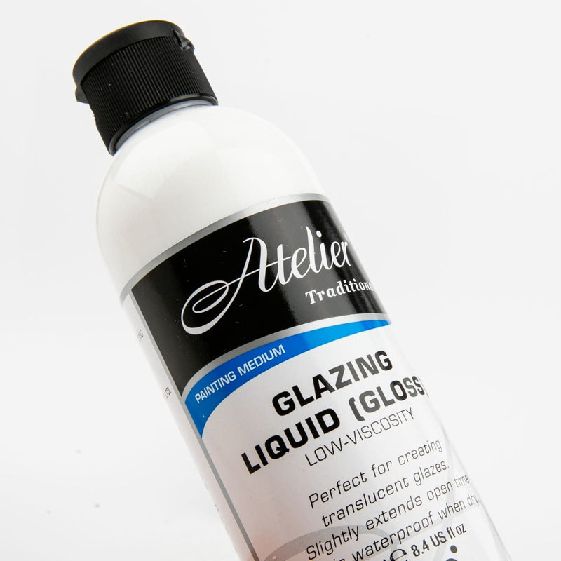 Black Atelier Glazing Liquid Gloss 250mL Medium Acrylic Paints