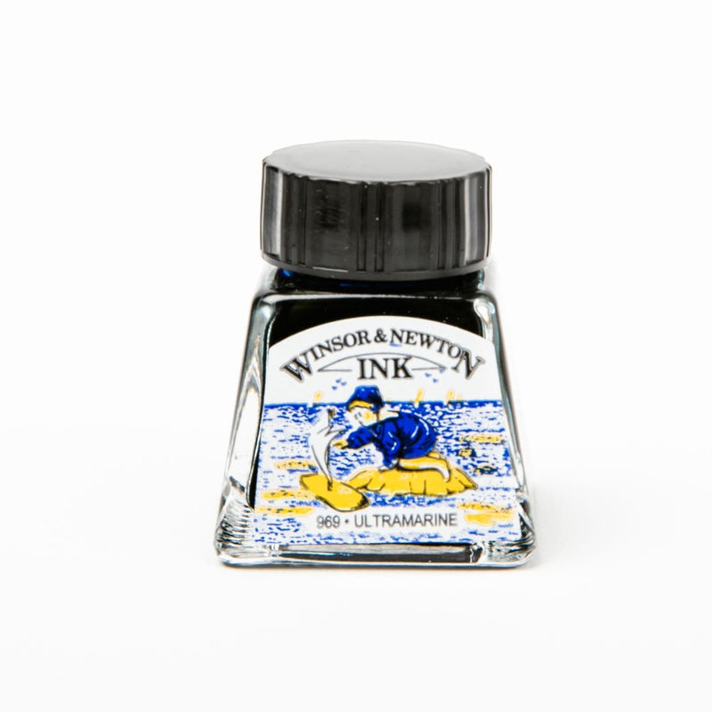 Dark Slate Gray Winsor & Newton Drawing Inks 660 Ultramarine 14ml Inks