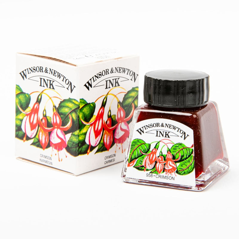 Dark Olive Green Winsor & Newton Drawing Inks 203 Crimson 14ml Inks
