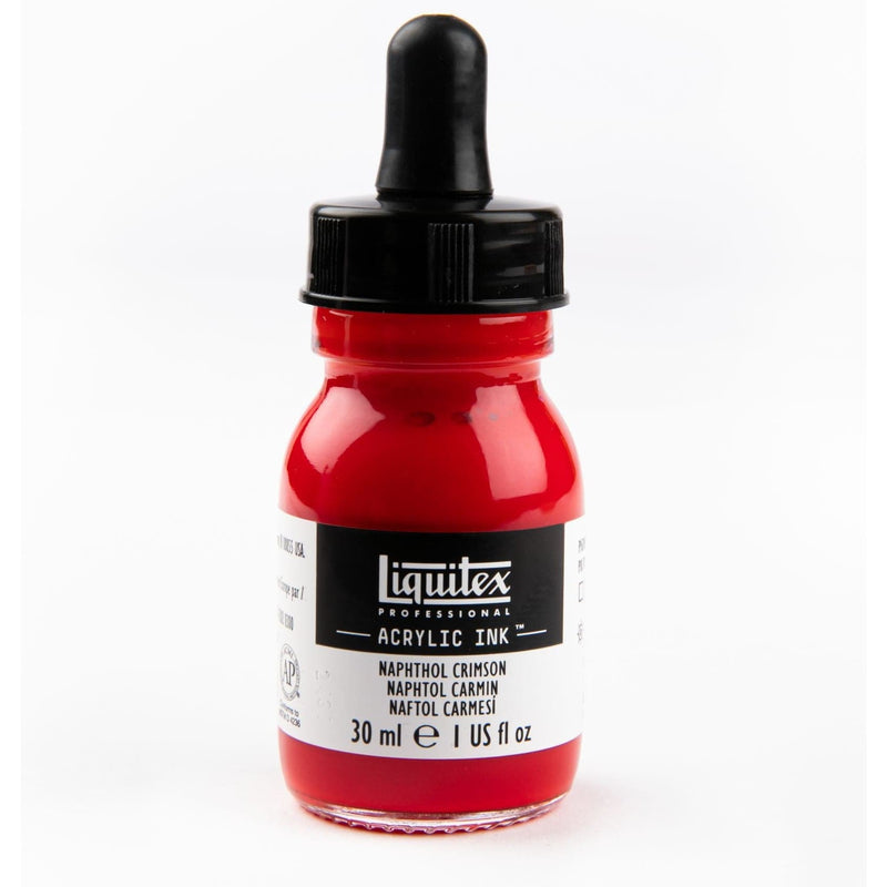 Dark Red Liquitex Acrylic Ink 30ml-Naphthol Crimson Ink