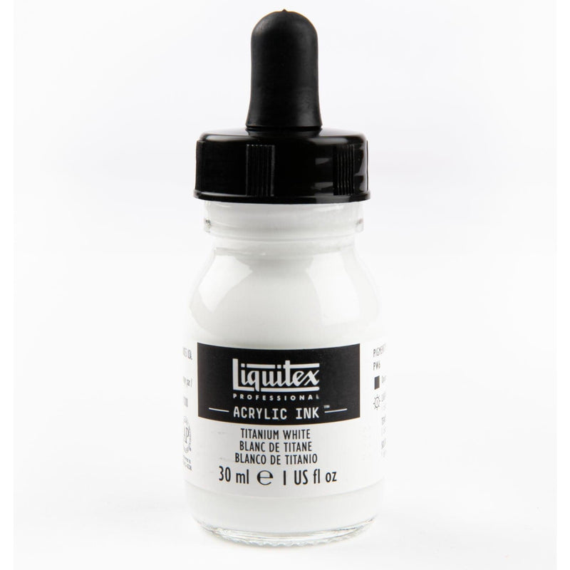 Black Liquitex Acrylic Ink 30ml-Titanium White Ink