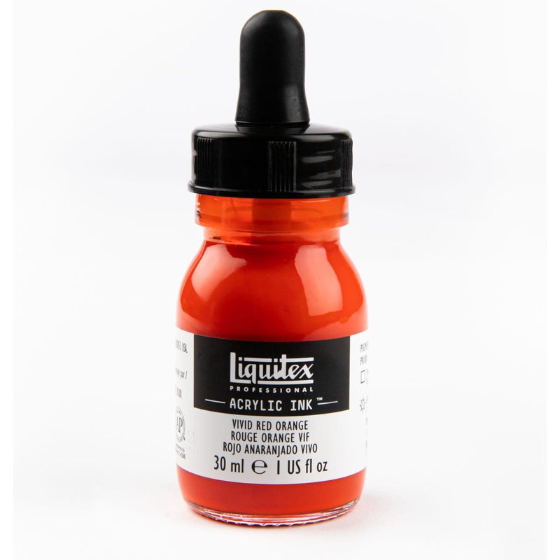Dark Red Liquitex Acrylic Ink 30ml-Vivid Red Orange Ink