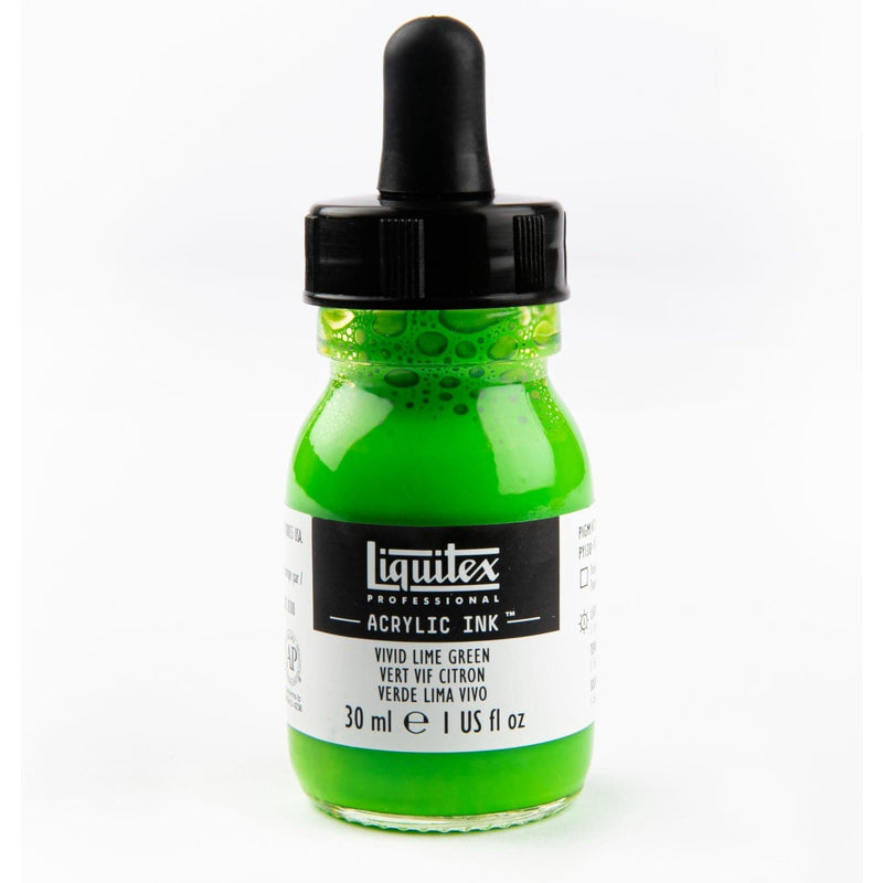 Forest Green Liquitex Acrylic Ink 30ml-Vivid Lime Green Ink