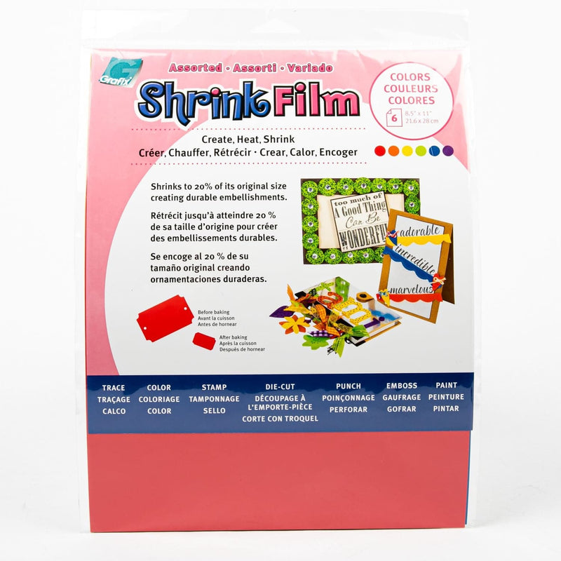 Olive Drab Grafix Shrink Film - Assorted Colours - 6 Pieces 216x279mm Plastic Films