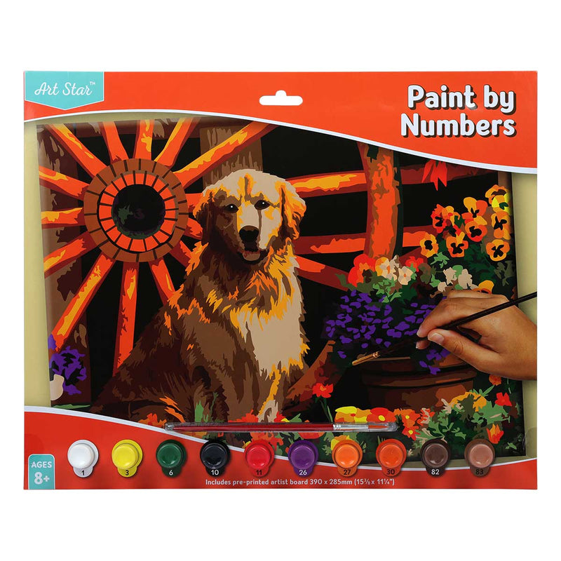 Saddle Brown Art Star Paint By Numbers Golden Retriever Large Kids Craft Kits