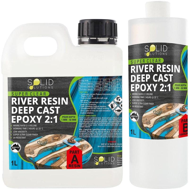 Antique White Solid Solutions River Resin Deep Cast Epoxy 2:1 1.5L Kit Resins for Casting