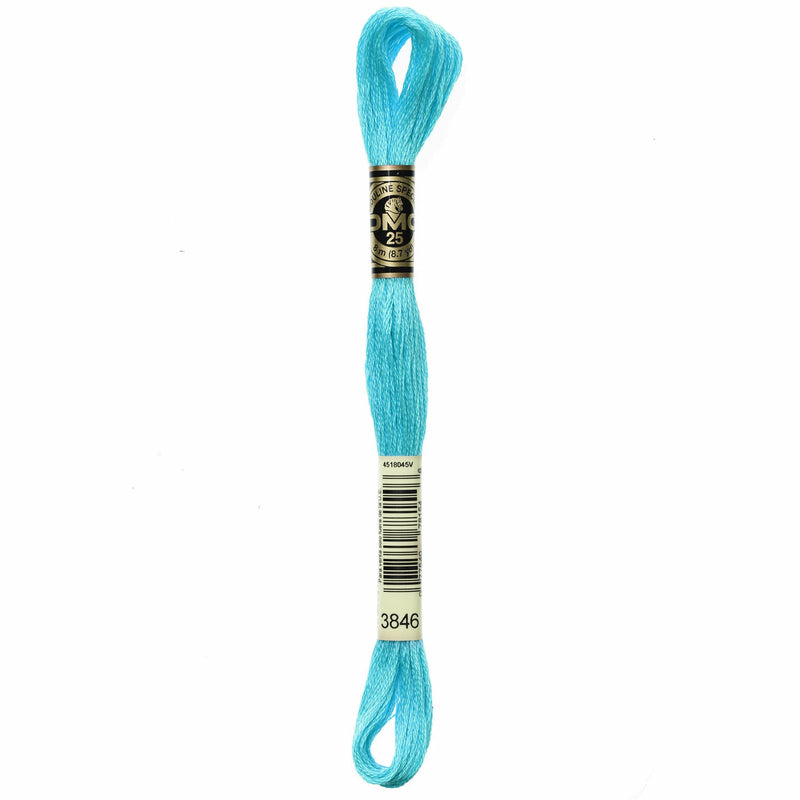 Medium Turquoise DMC Stranded Cotton Art 117  - 3846 Needlework Threads