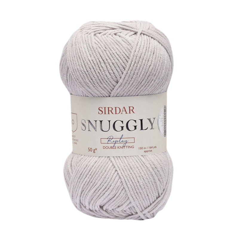 Gray Sirdar Yarn Snuggly Replay Dk - 50% Cotton 50% Acrylic - 50g - Surf'S Up Silver Knitting and Crochet Yarn