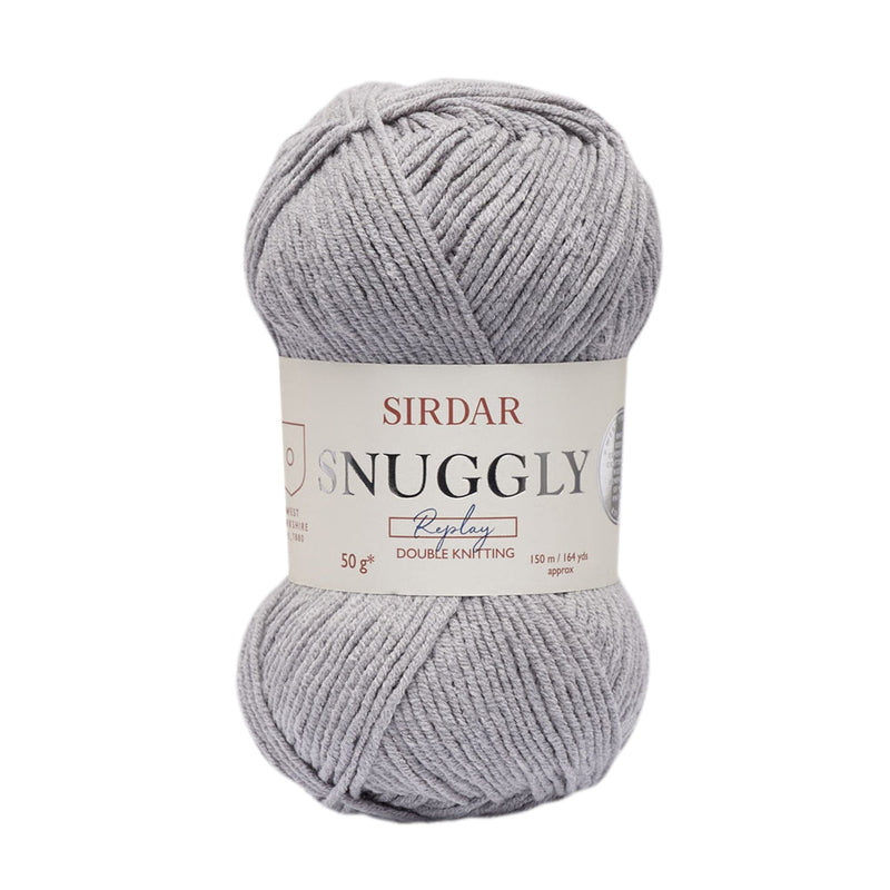 Gray Sirdar Yarn Snuggly Replay Dk - 50% Cotton 50% Acrylic - 50g - Replay Grey Knitting and Crochet Yarn